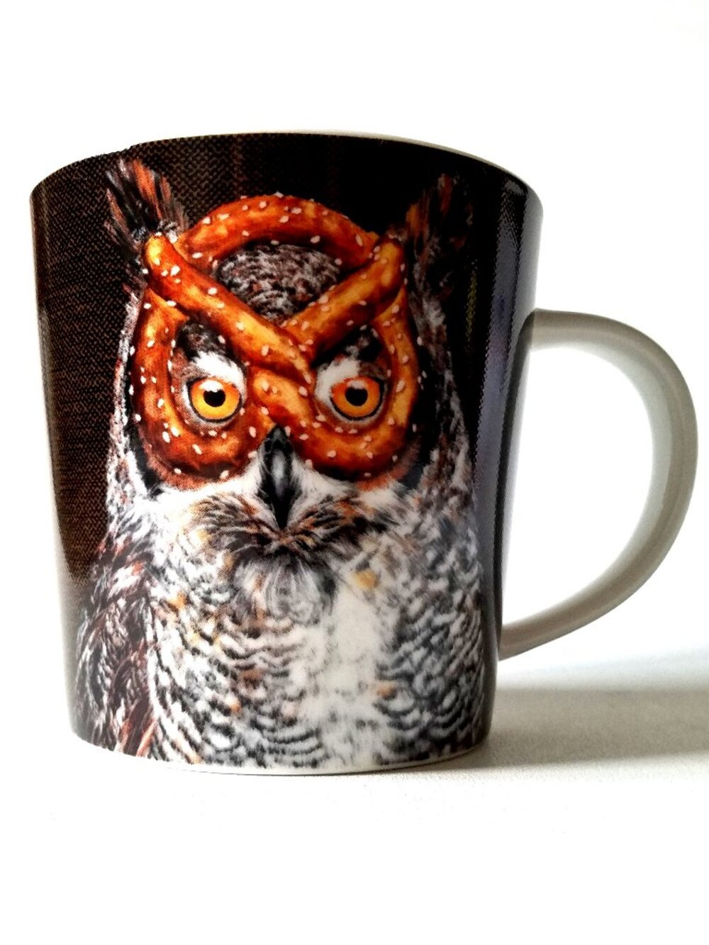 Owl with a Pretzel New Bone China Mug